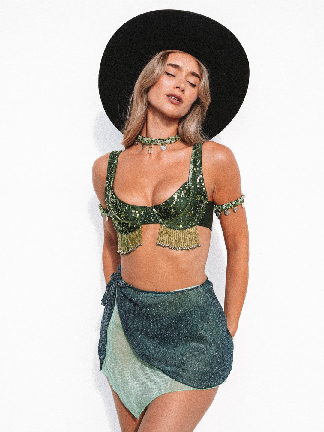 BELLE MESH PIXIE SKIRT - GREEN - Her Pony