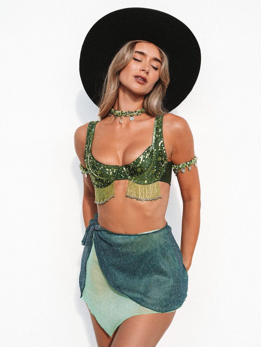 BELLE MESH PIXIE SKIRT - GREEN - Her Pony