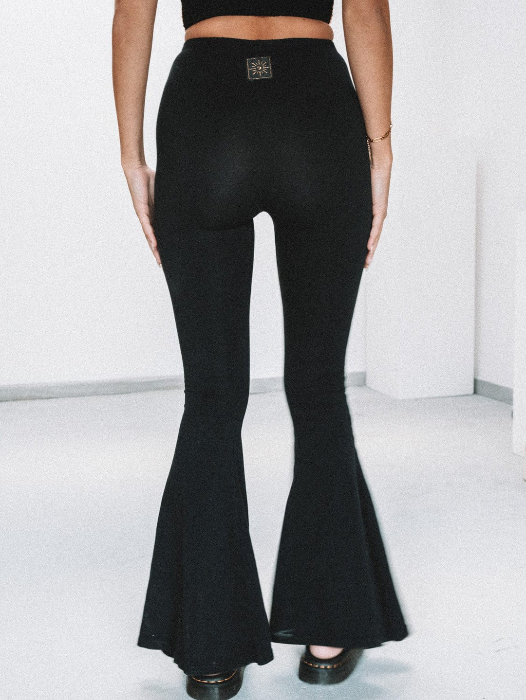 DAHLIA HIGH WAISTED FLARES - BLACK - Her Pony