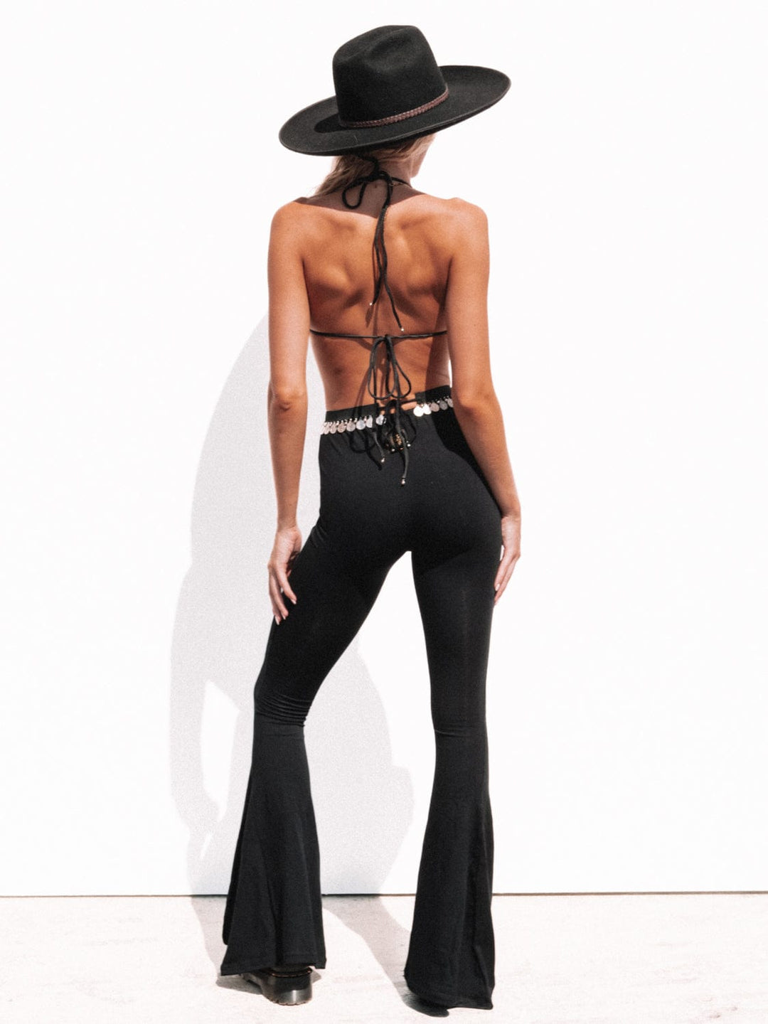 DAHLIA HIGH WAISTED FLARES - BLACK - Her Pony