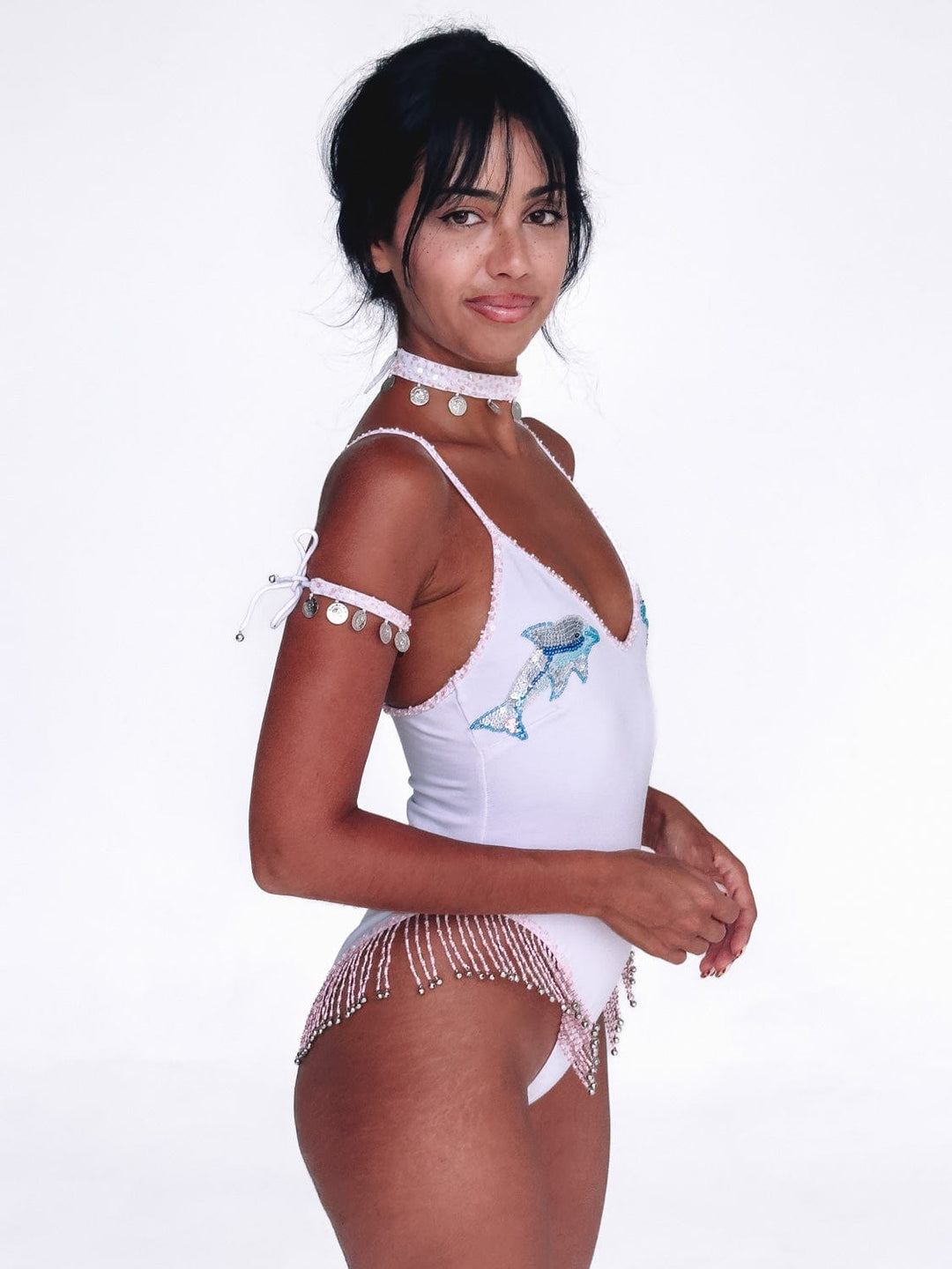 MADE TO ORDER / LUMERIA DOLPHIN BODYSUIT - WHITE - Her Pony