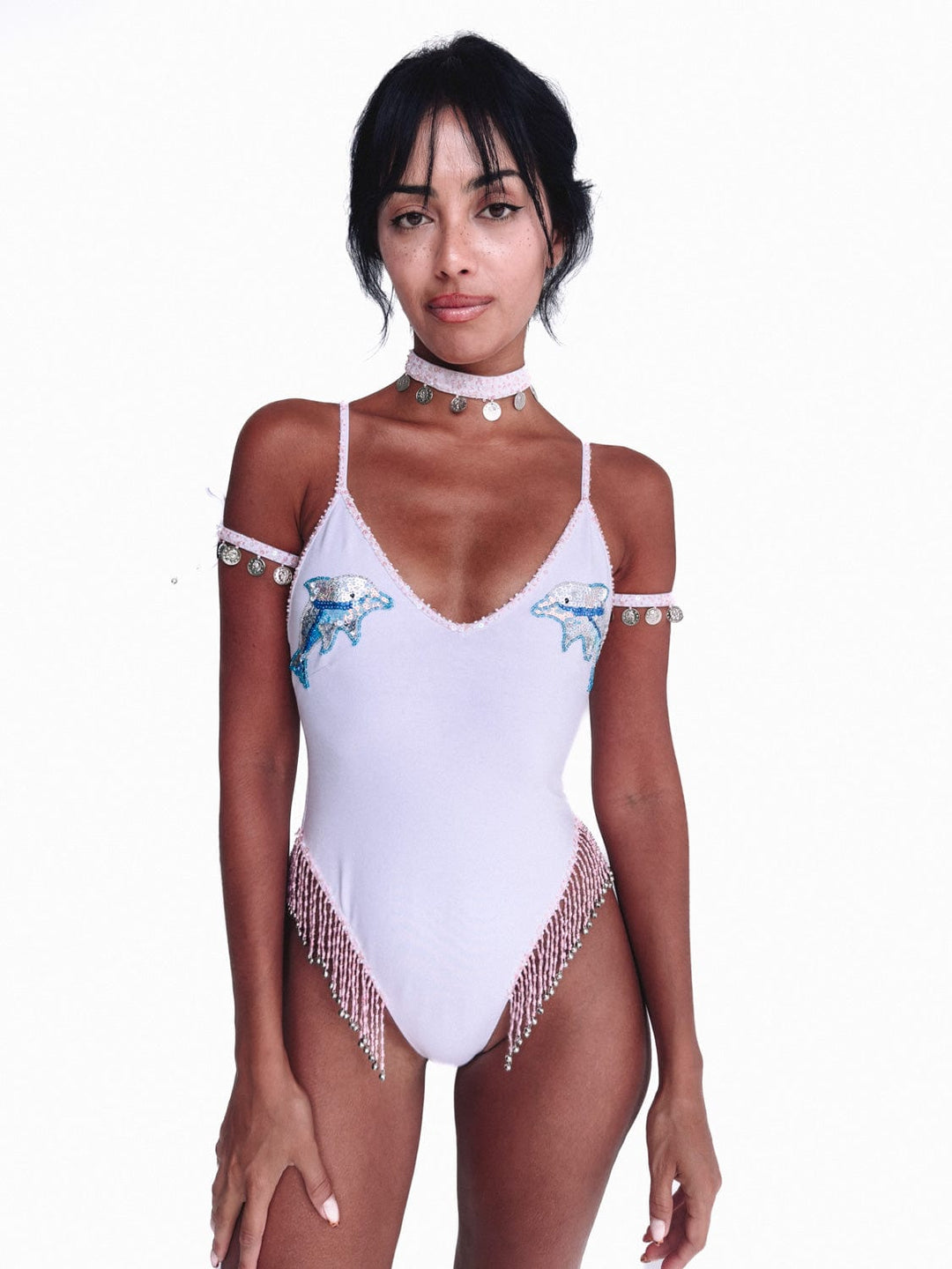 MADE TO ORDER / LUMERIA DOLPHIN BODYSUIT - WHITE - Her Pony