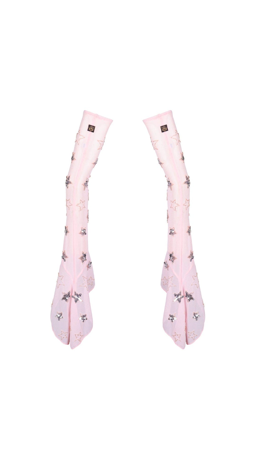 MADE TO ORDER / PHOENIX SPARKLE STAR ARM WARMERS - PINK/SILVER - Her Pony