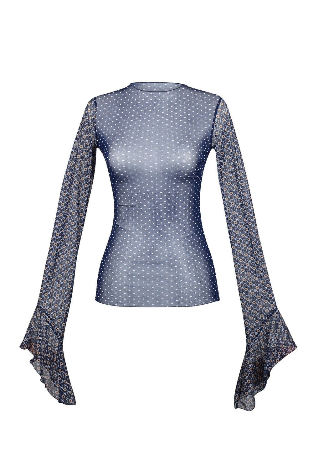 MIMI MESH PATCHWORK TOP - BLUE - Her Pony