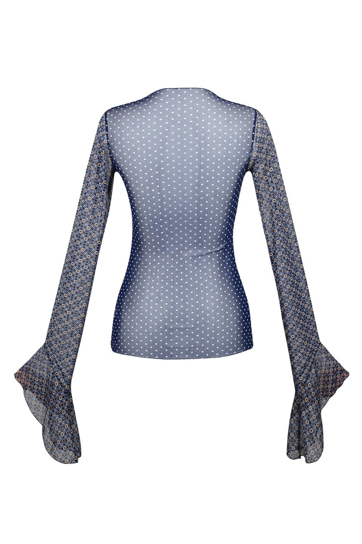 MIMI MESH PATCHWORK TOP - BLUE - Her Pony