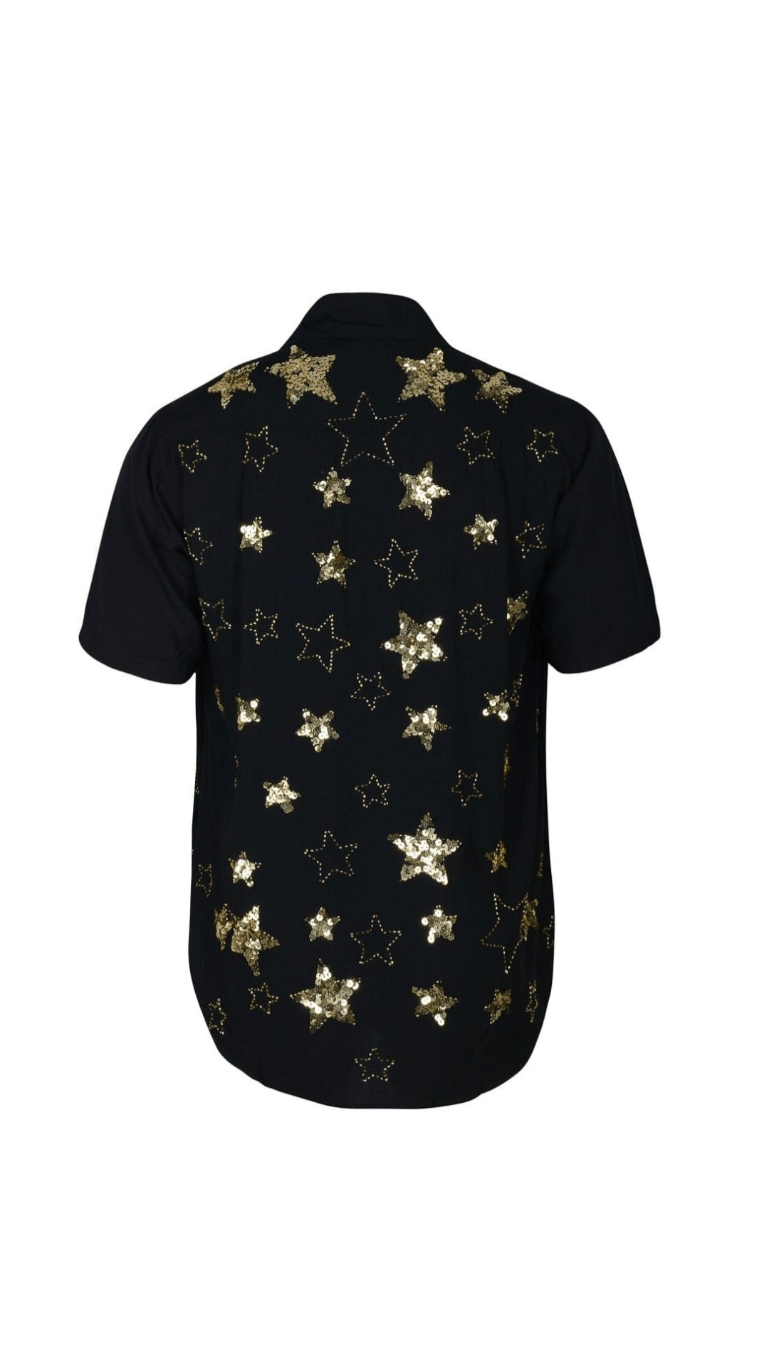 PHOENIX SEQUIN STAR MENS SHIRT - BLACK/GOLD - Her Pony