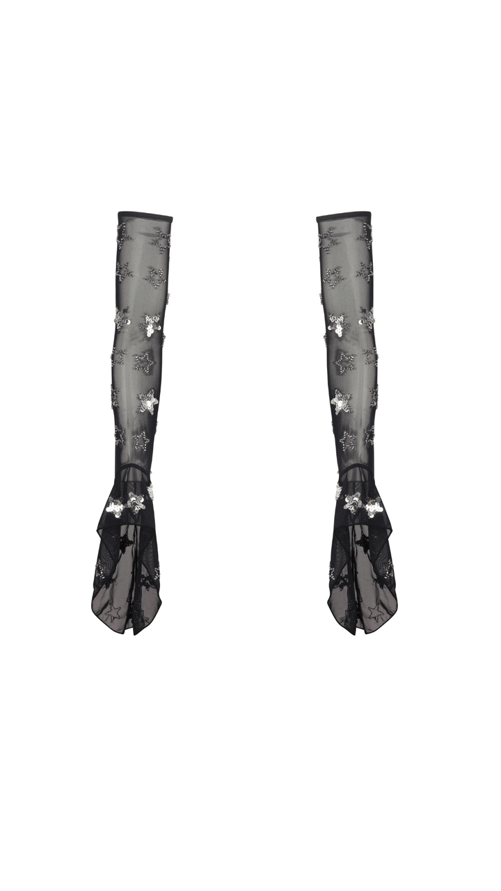 PHOENIX SPARKLE ARM WARMERS - BLACK/SILVER - Her Pony