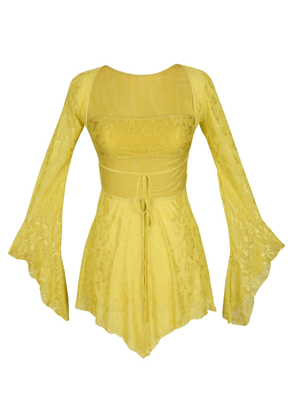 POSY BACKLESS PIXIE DRESS - YELLOW LACE - Her Pony