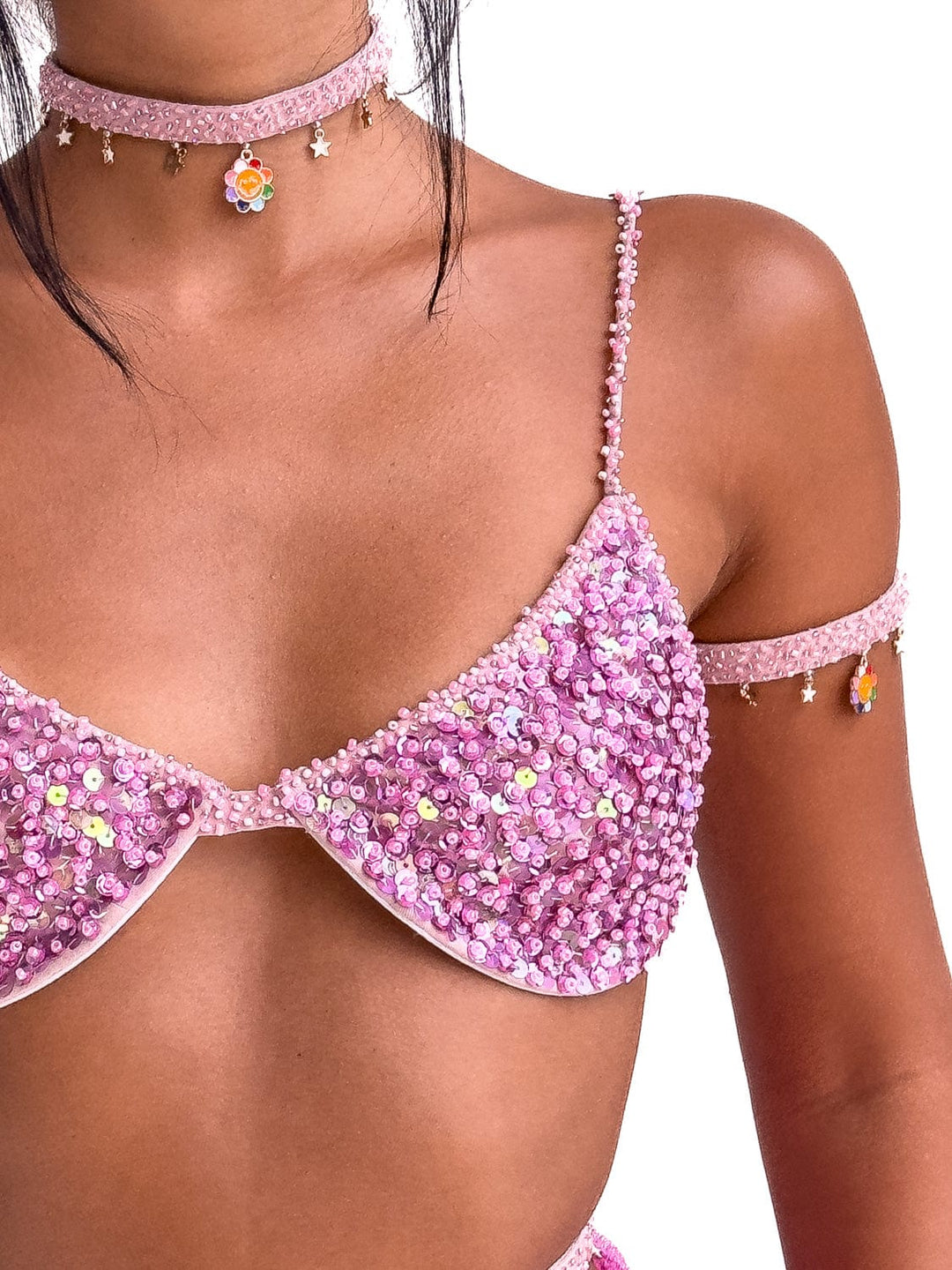 SAPPHIRA SPARKLE BRA - PINK - Her Pony