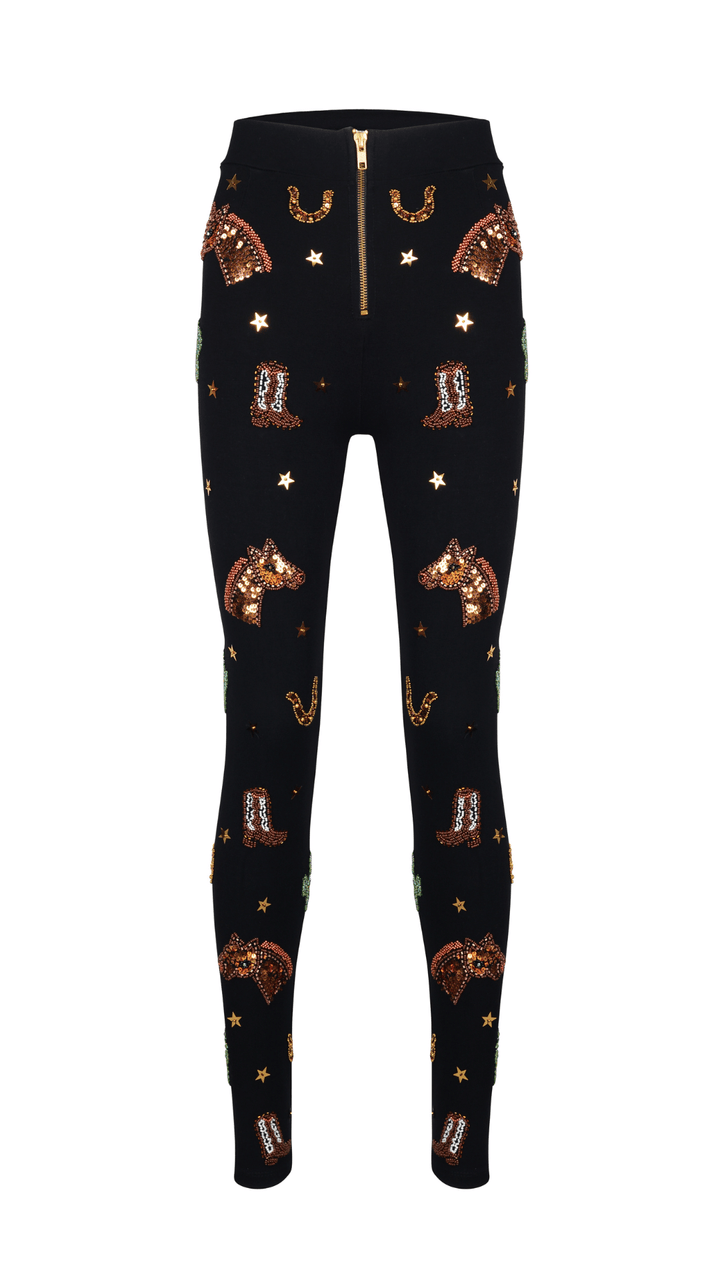 [size] MADE TO ORDER / YEE-HAW WESTERN SPARKLE LEGGINGS - Her Pony