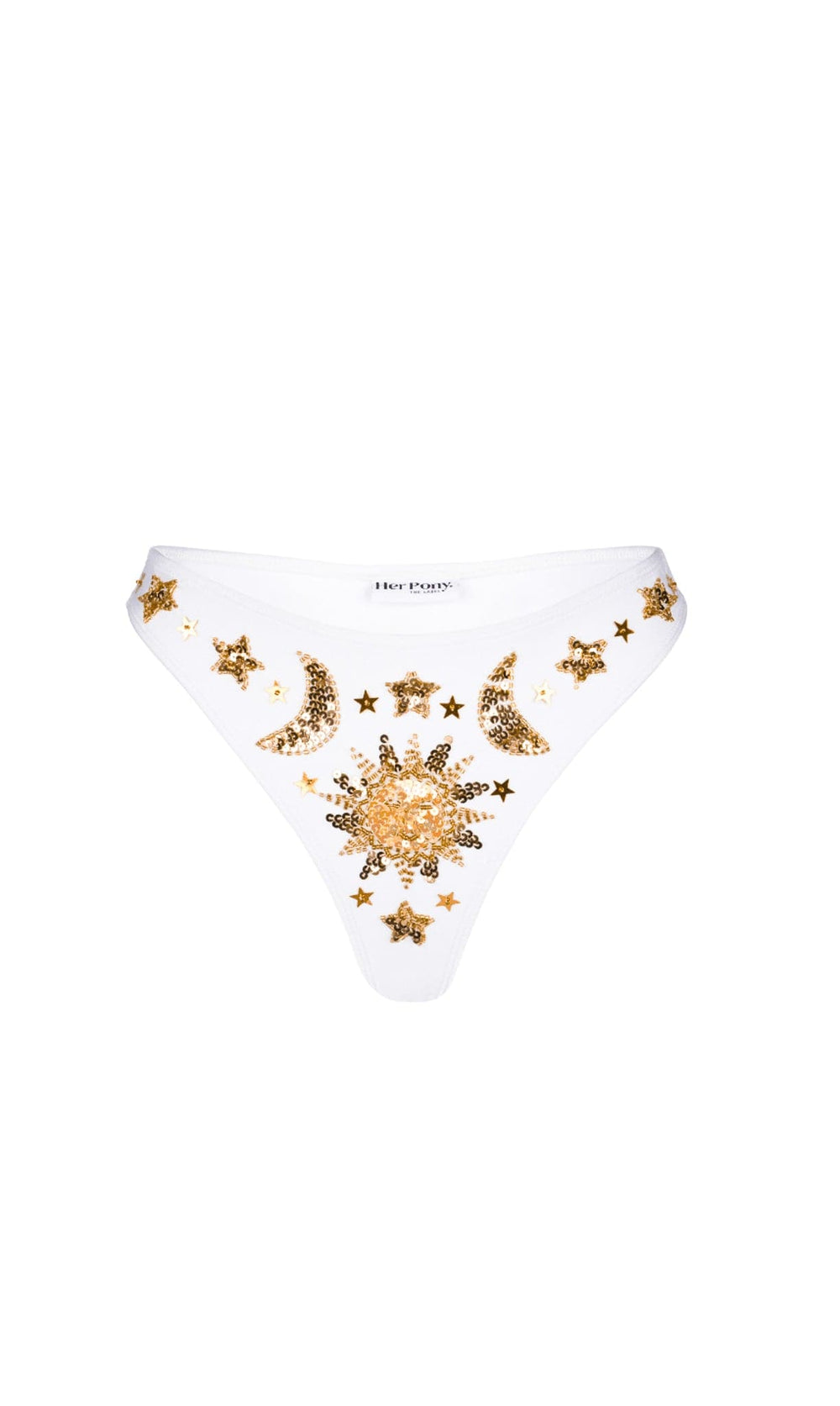 STELLA SEQUIN SPARKLE BLOOMERS - WHITE/GOLD - Her Pony