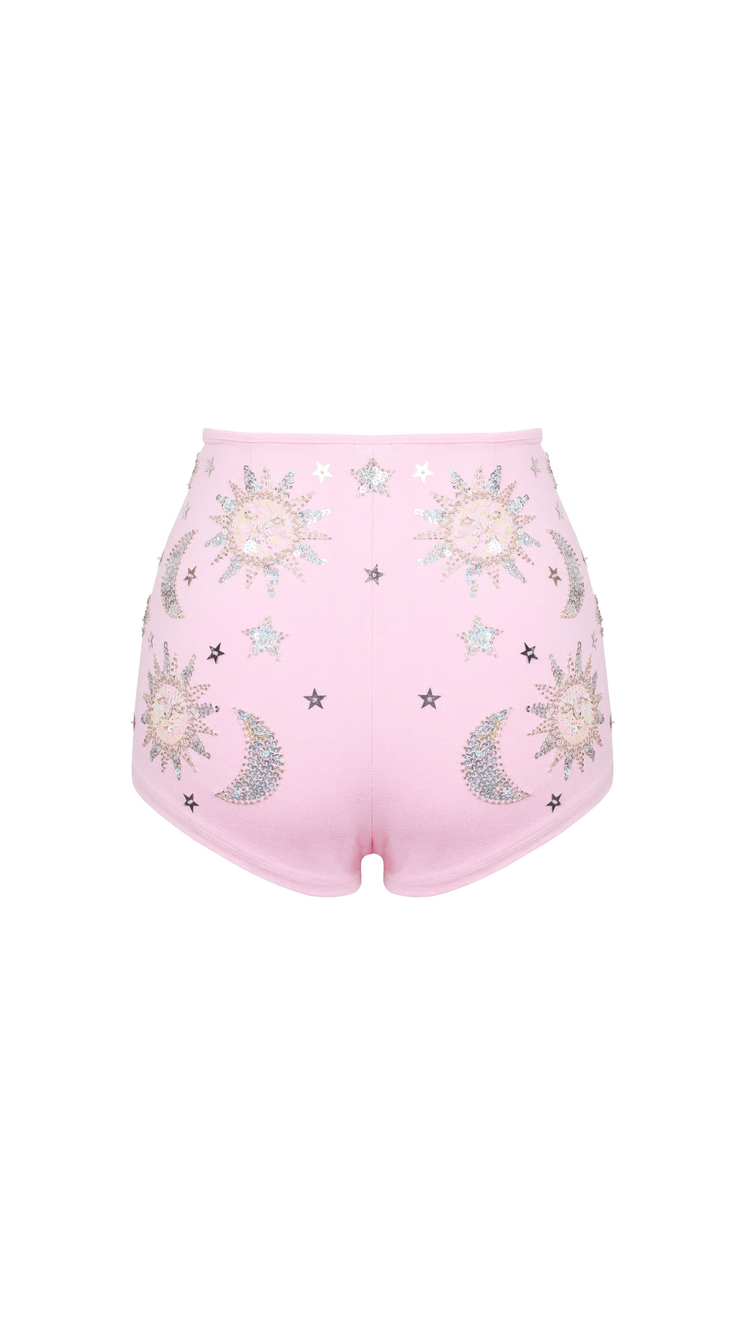 STELLA SEQUIN SPARKLE HOT PANT SHORTS - PINK/SILVER - Her Pony