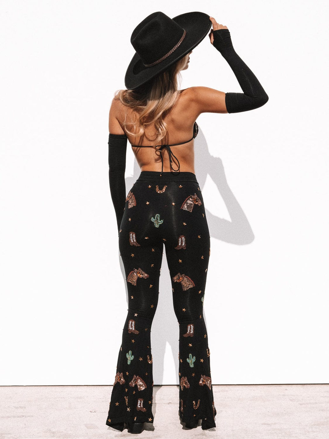 YEEHAW WESTERN SPARKLE HIGH WAIST FLARES - Made to Order