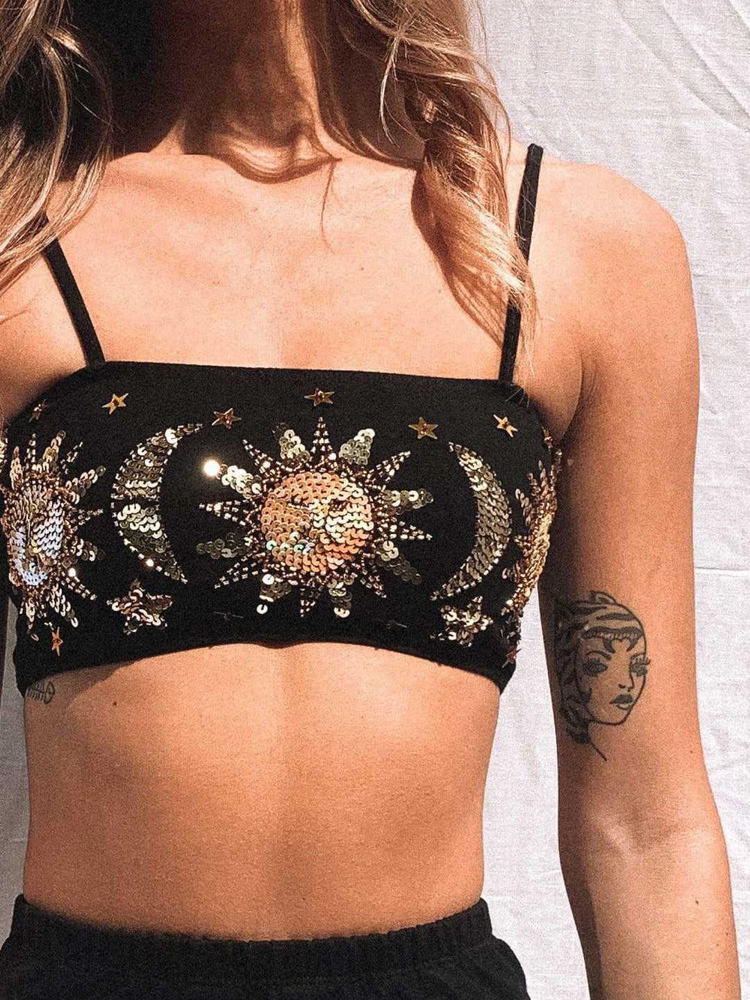 PRE-SALE / STELLA SEQUIN SPARKLE BANDEAU CROP - Her Pony