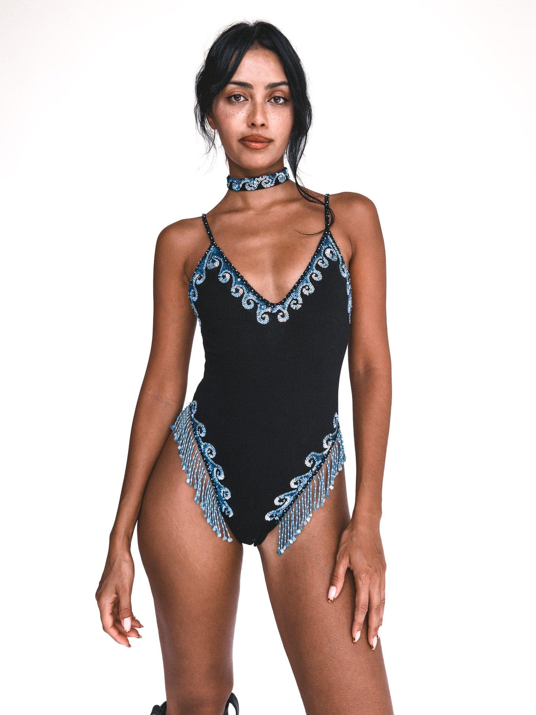 PRE-SALE / WAVES SPARKLE BODYSUIT - BLACK - Her Pony